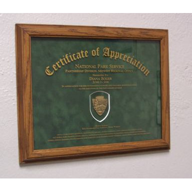 National Park Custom Appreciation Frame National Park award, National Park frame, National Park Custom award
