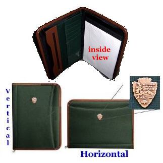 National Park Green Padfolio National Park green padfolio, national park folio, national park notebook, green, national park arrowhead 