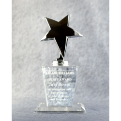 Optic Crystal Base With Silver Metal Star 