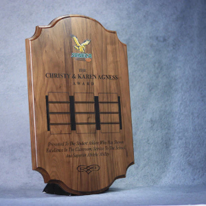 Perpetual Walnut Plaque With Scalloped Edges 