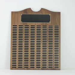 Perpetual Walnut Plaque With Scroll Top - 200 Plates 