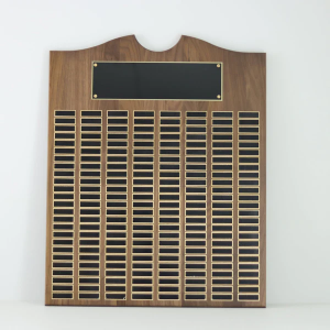 Perpetual Walnut Plaque With Scroll Top - 200 Plates 