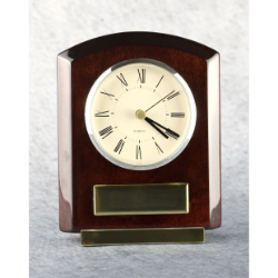 Piano Wood Arched Brass Clock 