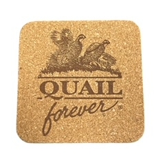 Quail Forever Set of 10 Cork Coasters 