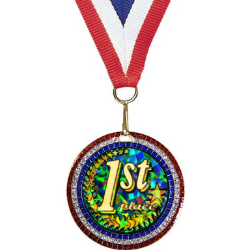 Red/Blue/White Glitter Medal Series 