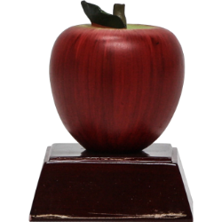 Red Resin Apple On Base 