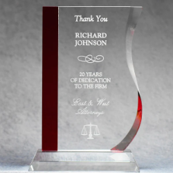 Red Stripe Wave Crystal Award 