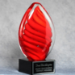 Red Swirl Egg On Black Glass Base - AAA - Red Swirl Egg On Black Glass Base