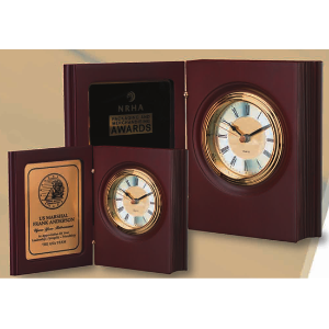 Rose-Wood "Book" Clock (2 sizes) 