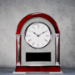 Rosewood And Silver Arched Mantle Clock - AAA - Rosewood And Silver Arched Mantle Clock