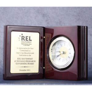 Rosewood Book Clock 