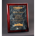 Rosewood Piano Finish Plaque With Green Marble Panel - AAA - Rosewood Piano Finish Plaque With Green Marble Panel