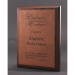 Simulated Walnut Plaque With Dark Brown Lasered Leatherette Plate - AAA - Simulated Walnut Plaque With Dark Brown Lasered Leatherette Plate