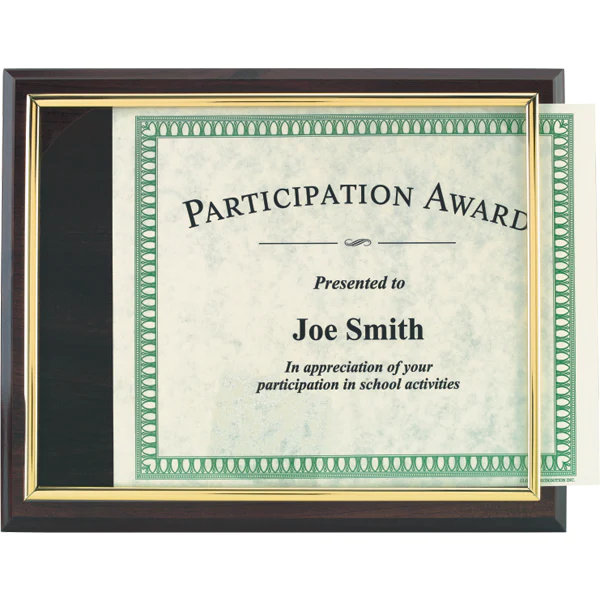 Slide-In Certificate Plaque 