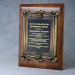 Solid Black Walnut Plaque With Cast Antique Gold Metal Scroll Frame - AAA - Solid Black Walnut Plaque With Cast Antique Gold Metal Scroll Frame