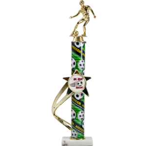 Sport Column And Star Mylar Wrap-Around Figure Trophy 