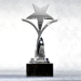 Twisting Star On Black Marble Base, Gold, Silver, Bronze - AAA - Twisting Star On Black Marble Base, Gold, Silver, Bronze