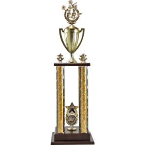 Two-Tier 4 Post Trophy With Star "Exclusive" Star 