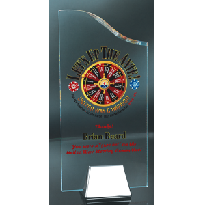 Wave Acrylic in Silver Chrome Metal Base (2 sizes) 