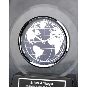 World Face Glass Clock 