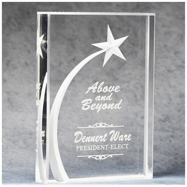 Zepto Acrylic Block With 3D Shooting Star 