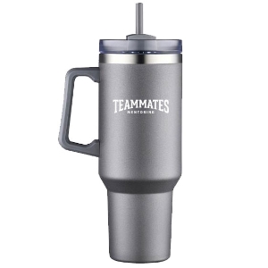 40oz Grey Tumbler with Straw 