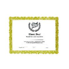 PF-165AP/QF-165AP/PF-1665TH/QF-165TH Certificate of Appreciation, Thank You Certificate 